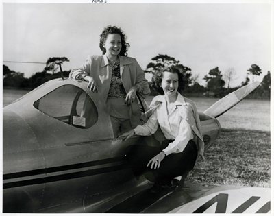 Alma Tharp with Her Ercoupe