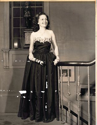 Alma Tharp in Evening Gown, Charleston Area, late 1940s