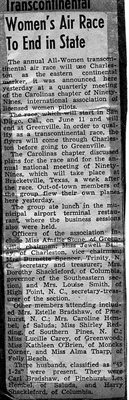Alma Tharp Attends Ninety-Nines Meeting for 1950 Women’s Transcontinental Air Race