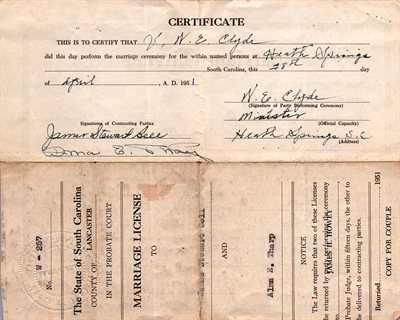 Marrage License