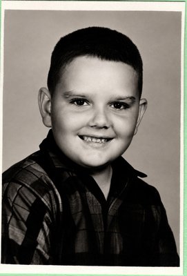 Spooky school portrait, probably second grade, estimated 1960