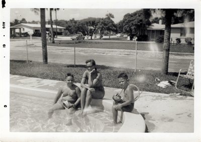 Alma sporting the bathing suit.