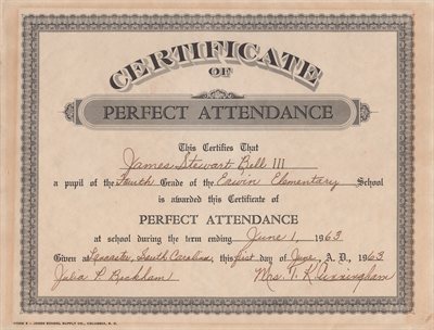 Spooky 4th Grade Perfect Attendance.
