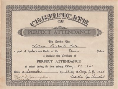 Dickey Perfect Attendance 2nd Grade