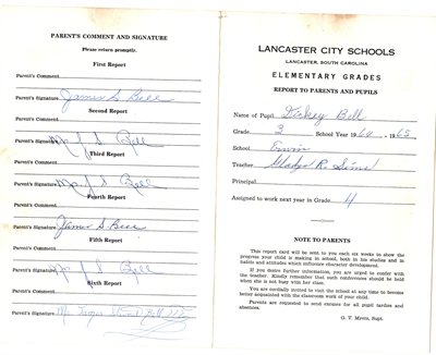 Dickey 3rd Grade Report Card