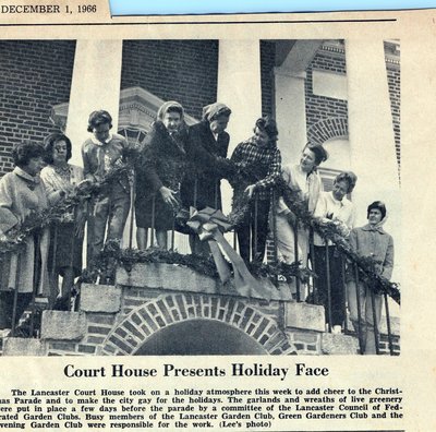 Lancaster County Courthouse Decorated for Christmas – 1966