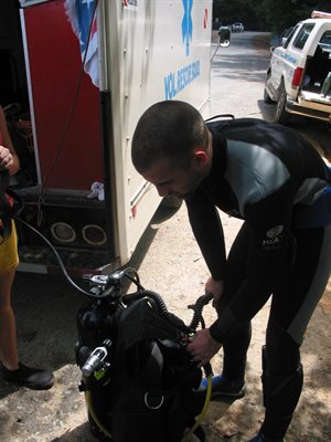 Water rescue training.